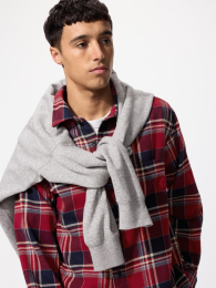 UNIQLO Фланелевая рубашка в клетку, Мужская, Универсальная  фото