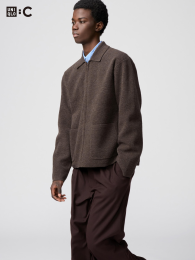 UNIQLO Вязаная куртка с полной застежкой-молнией, Свободный крой  фото