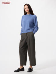UNIQLO Блейзерованные джеггерси-брюки с широкими штанинами, Темно-серый, XL  фото