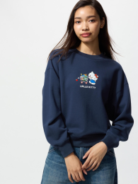 UNIQLO Свитшот с персонажами Sanrio. - Размер S, Цвет: Ультрамарин  фото