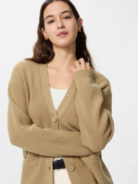 UNIQLO Расслабленный кардиган с V-образным вырезом  фото