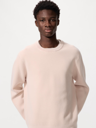 UNIQLO Свитер с круглым вырезом из моющегося миланского трикотажа (Синий, 3XL)  фото