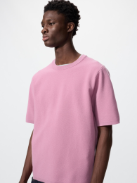 UNIQLO Стиратьевая трикотажная футболка Milano Rib, Размер 3XL, Цвет Бежевый  фото