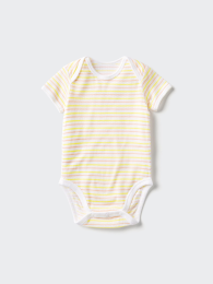 UNIQLO Детское новорожденный хлопковый сетчатый боди с коротким рукавом, Белый, Размеры 6, 18, 24 месяца  фото