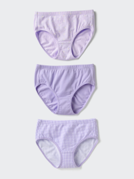 UNIQLO Детские трусики из эластичного хлопка (3 шт.) | Размеры 100-160 | Цвет: Светло-фиолетовый  фото