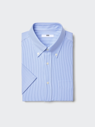 UNIQLO Трикотажная рубашка без глажки, Синий, XS-4XL  фото