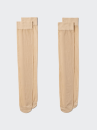 UNIQLO Две пары прозрачных высоких носков с функцией дезодорации, Черный, ONE SIZE  фото