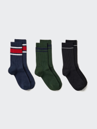 UNIQLO Носки/набор из 3 пар/с ребристой линией  фото