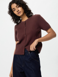 UNIQLO Скалопированный кардиган с круглым вырезом  фото