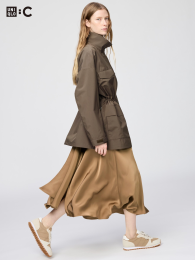 UNIQLO Сатиновая длинная юбка, Светло-фиолетовый, Размер S  фото