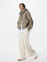 UNIQLO Кريب-джерси Прямые Брюки, Укороченный Крой, Синий, Размер 3XL  фото