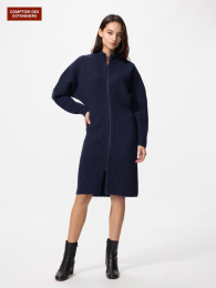 UNIQLO Рифленое трикотажное миди-платье (Ультрамарин, S) от  фото