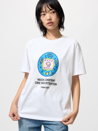 UNIQLO Тамагочи UT Оверсайз фит Белый - Футболка  фото