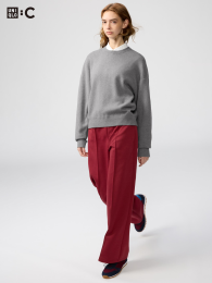 UNIQLO Спортивные прямые брюки XXL-3XL, Ультрамарин, Черный  фото