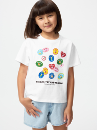 UNIQLO GIRLS Санрио Персонажи UT Футболка (Размеры 100-160, Белый)  фото