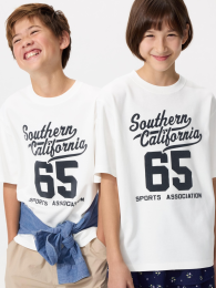 UNIQLO Детская футболка с круглым вырезом из хлопка Airism с графическим рисунком  фото