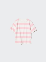 UNIQLO Детская футболка Airism Cotton с круглым вырезом и полосками.  фото
