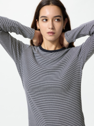 UNIQLO Длинный рукав с мягкой резинкой, XS, Ультрамарин - Футболка  фото