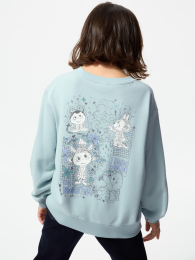 UNIQLO Свитшот для девочки GIRLS POP MART зеленый  фото