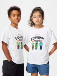 UNIQLO Футболка Minecraft UT Белая, Размер 150 (12-13歳)  фото