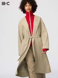 UNIQLO Небольшое длинное пальто свободного кроя без воротника.  фото