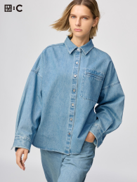 UNIQLO Джинсовая рубашка-куртка XXL Белый  фото