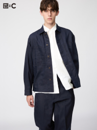 UNIQLO Премиум льняная рубашка-пиджак, Слегка расслабленный силуэт  фото