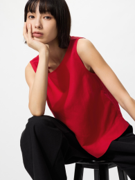 UNIQLO Льняная блузка без рукавов  фото
