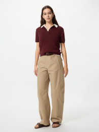 UNIQLO Джерси брюки с широкими штанинами, удлиненные (Размер XXL, Темно-коричневый)  фото