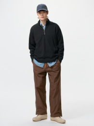 UNIQLO Трек-пантсы XS Оливковый - Широкие прямые брюки с резинкой  фото