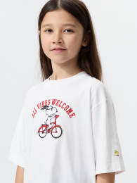 UNIQLO Футболка «Арахис» Оверсайз, Белый, Размеры 110-160  фото