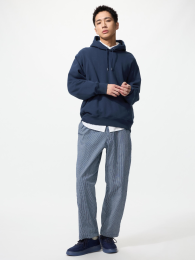 UNIQLO Стрейчевые легкие брюки с резинкой на щиколотке, Размер M, XS, 3XL, Синий  фото