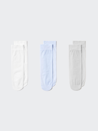 UNIQLO Носки с функцией дезодорации, Черный/Серый, ONE SIZE (набор из 3 пар)  фото