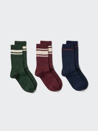 UNIQLO Носки/набор из 3 пар/с ребристой линией  фото