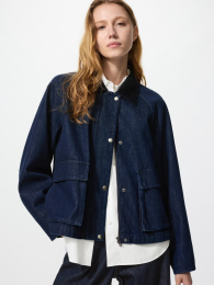 UNIQLO Утилитарная короткая джинсовая куртка, Размер M/L, Цвет Ультрамарин  фото