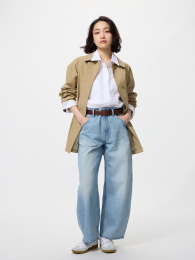 UNIQLO Бэгги-джинсы с укороченной длиной (Синий, Размеры 22-36)  фото