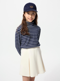 UNIQLO Детская (для девочек) хлопковая водолазка с длинными рукавами и технологией HEATTECH.  фото