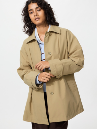UNIQLO Стильное короткое пальто с отложным воротником, свободного кроя, Черный, Размер S  фото