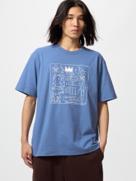UNIQLO Жан-Мишель Баския UT Футболка Свободный крой, Синий, M/XXL  фото