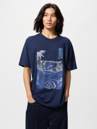 UNIQLO Укиё-э синий UT  фото