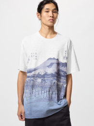 UNIQLO Футболка Укиё-э синий UT (Размеры S-4XL, Цвет: Выбеленный)  фото