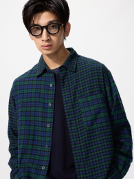 UNIQLO Фланелевая рубашка в клетку/длинный рукав  фото