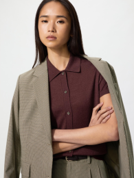 UNIQLO Мериносовая блендовая поло-кардиган.  фото