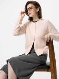 UNIQLO Кашемировый кардиган с круглым вырезом, базовый силуэт  фото
