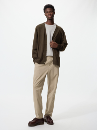 UNIQLO Ультраэластичные активные зауженные брюки с удлиненной длиной (Размеры: S-4XL, Цвета: Ультрамарин, Оливковый, Бежевый, Черный, Серый)  фото