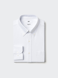 UNIQLO Супер рубашка из немнущегося трикотажа, облегающая модель (Размеры S-4XL, Светло-серый)  фото