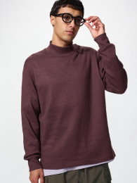 UNIQLO Флисовая футболка с мягким начесом и высоким воротником  фото
