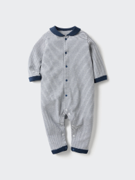 UNIQLO Флисовый комбинезон с передней застежкой (Размеры 50-80, Ультрамарин, Серый)  фото