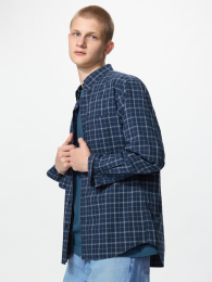 UNIQLO Рубашка в клетку с пуговицами на воротнике.  фото
