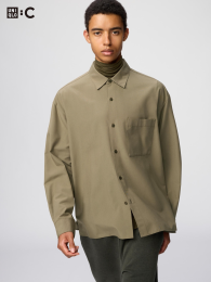UNIQLO Легко ухаживаемая мягкая рубашка (Размеры S-4XL, Цвета Черный, Хаки, Оливковый)  - купить